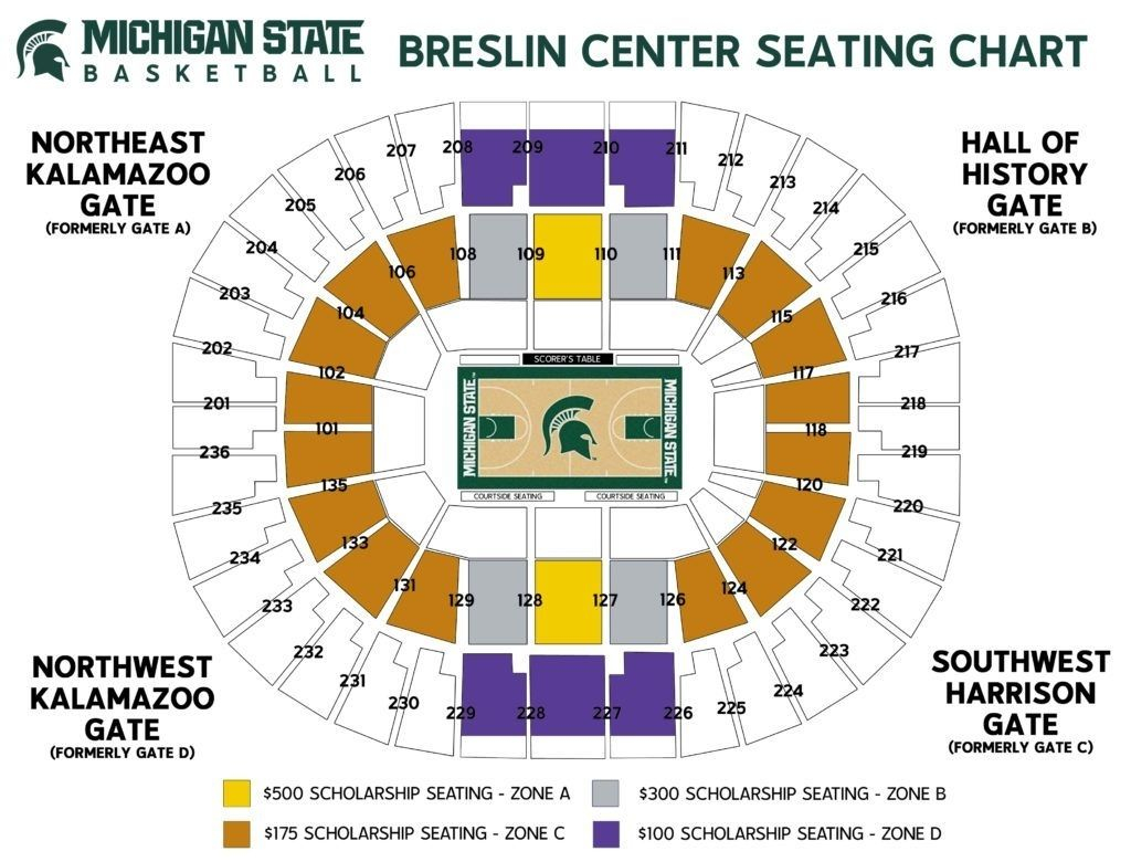 Breslin Center Seating Chart In 2020 Seating Charts Seating Stadium