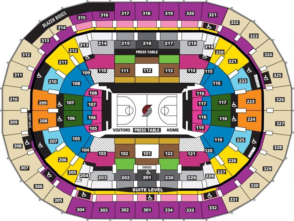 Moda Center Seating Chart With Rows And Seat Numbers