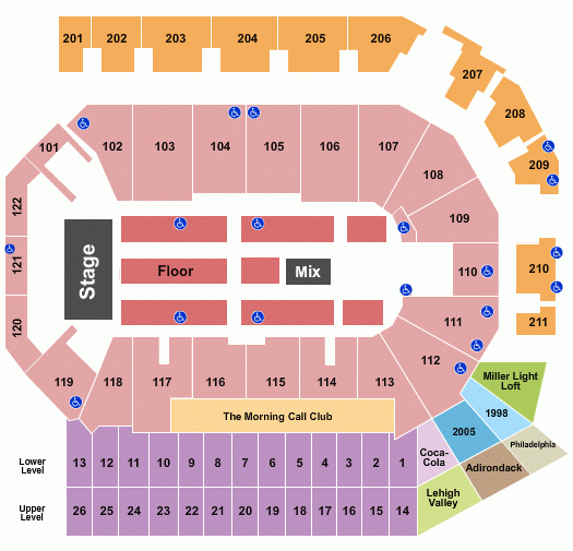 PPL Center Seating Chart And Maps Allentown